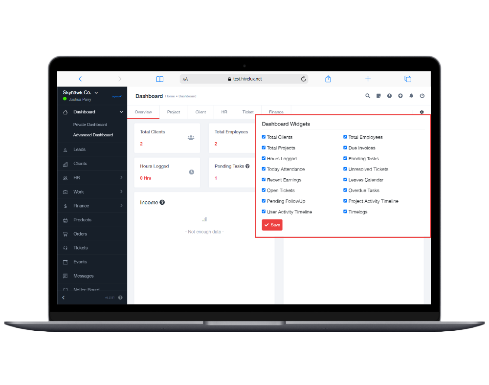 Admin Widgets