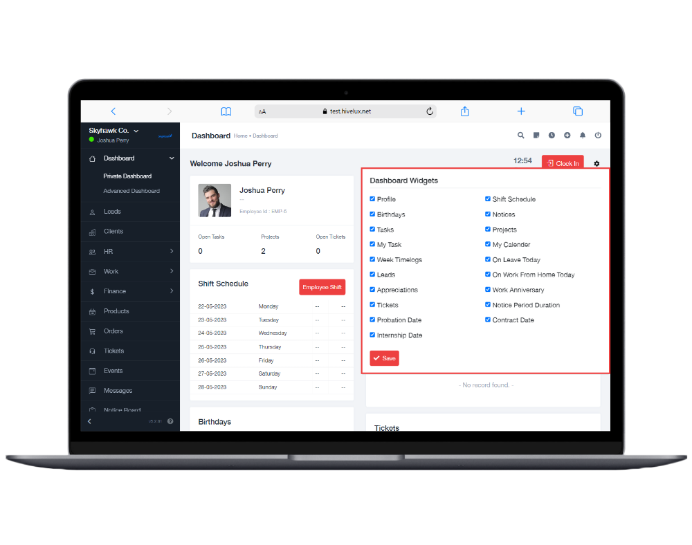 Employee Widgets